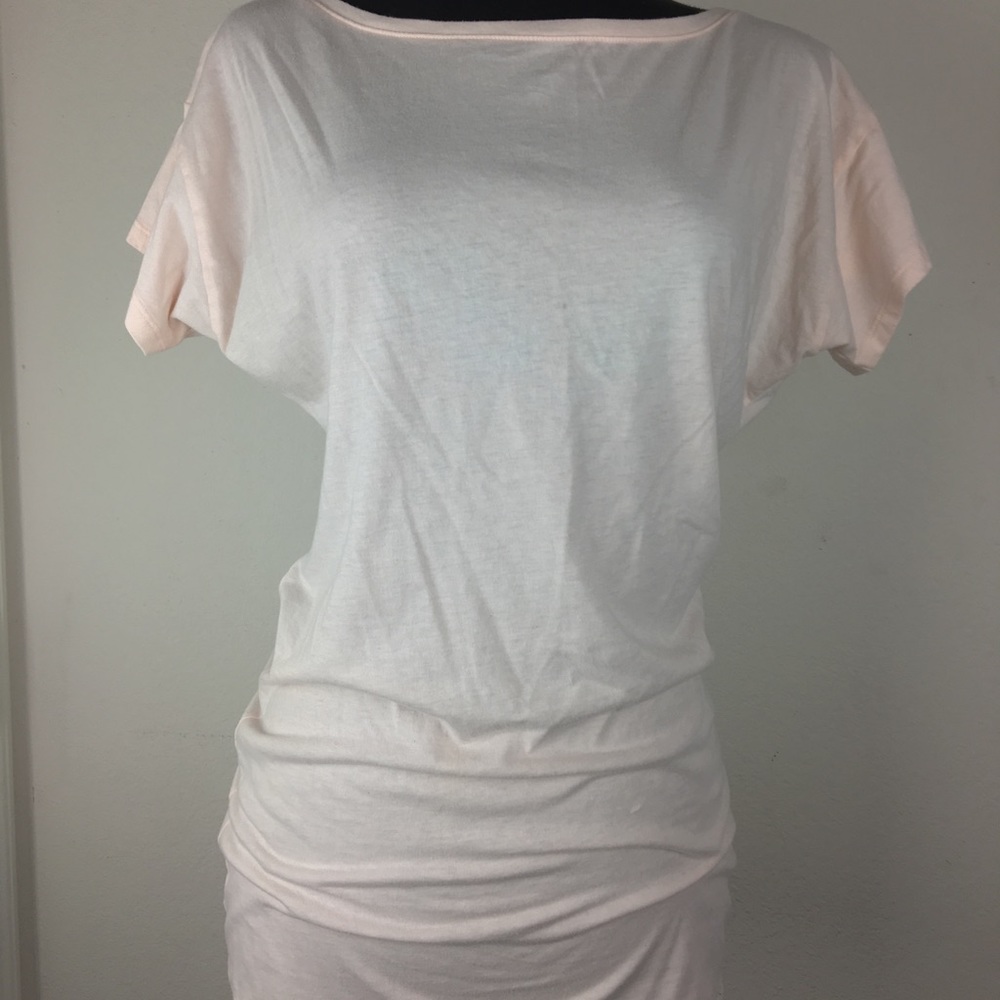 VS Pale Pink Long T Shirt Short Sleeve Sz S
